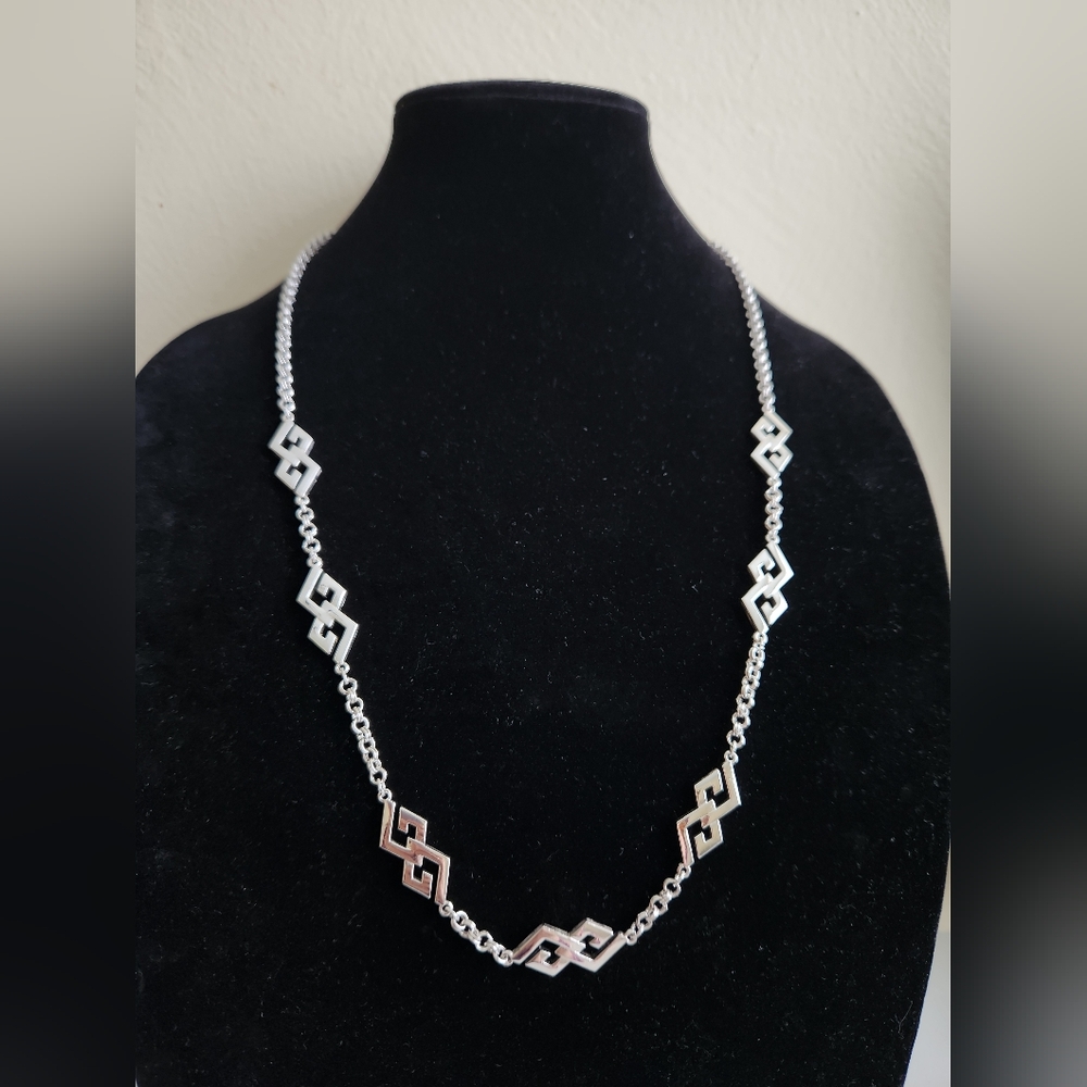 GIVENCHY Silver Tone Long Necklace